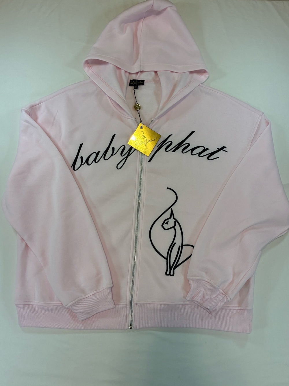 Baby Phat Light Pink Full-Zip Hoodie with Script Logo